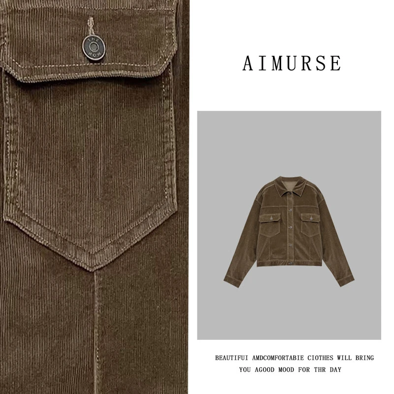 JinJin 小众设计师 灯芯绒春款复古百搭休闲短外套 AM1217