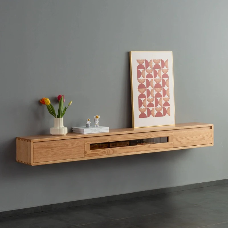 全实木北欧壁挂式电视柜