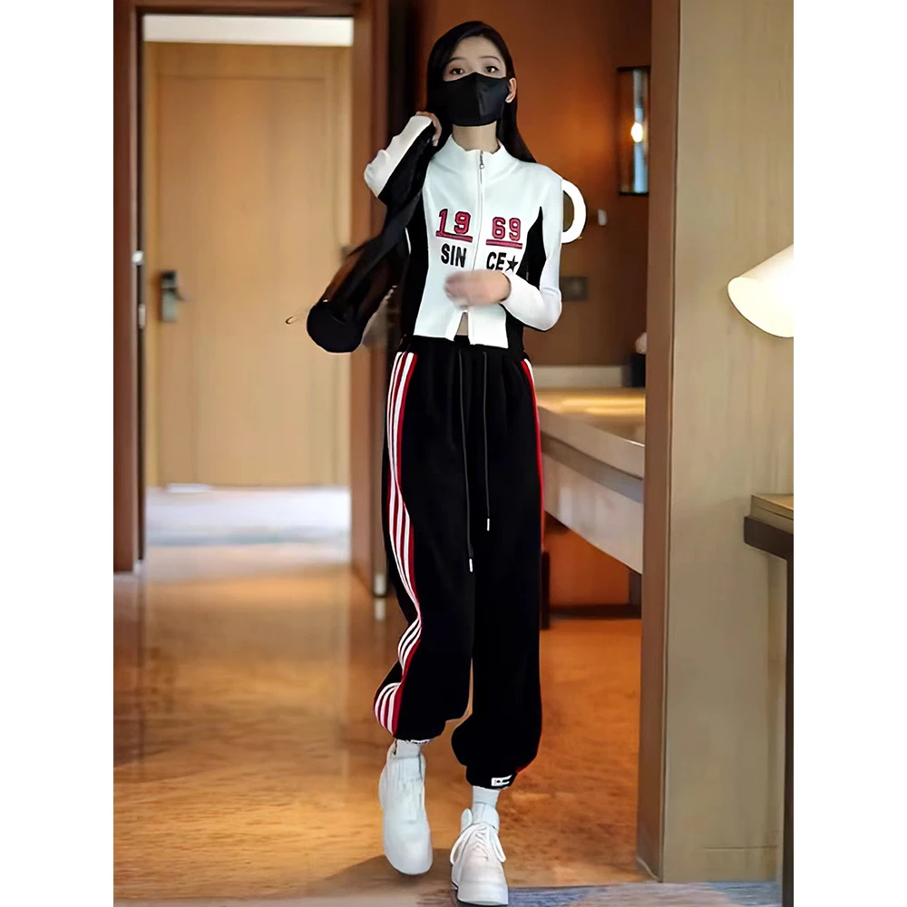 时尚休闲运动套装网红炸街显瘦减龄春秋2024束脚长裤卫衣两件套