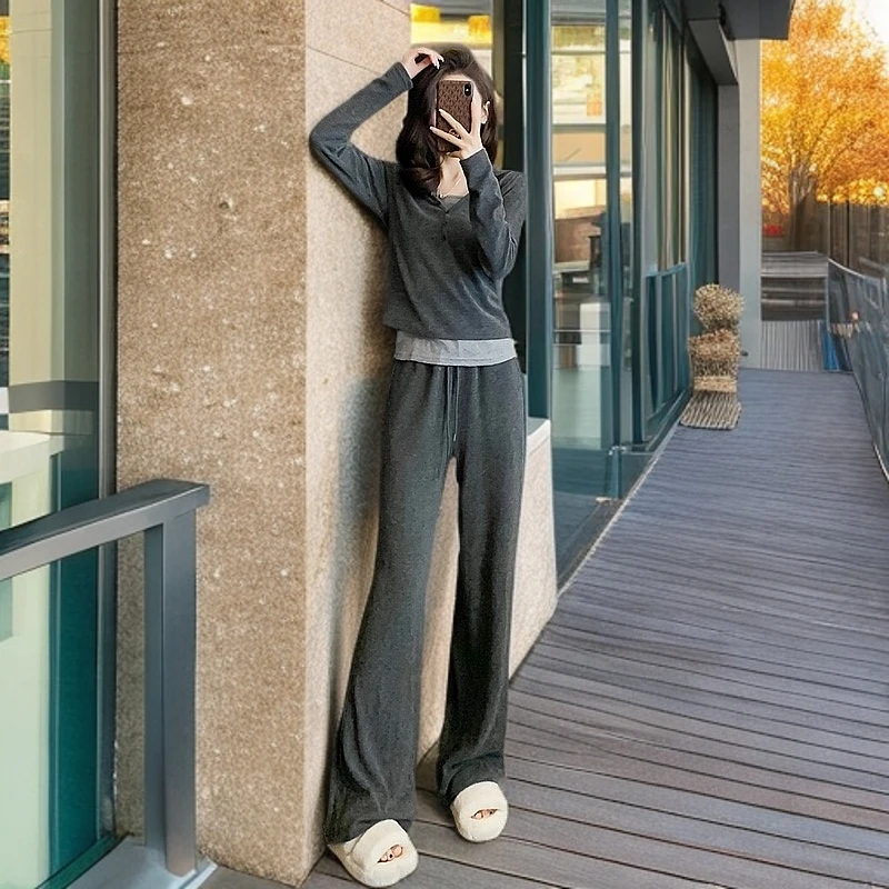 网红洋气炸街休闲慵懒风三件套春季套装2025韩系松弛感穿搭一整套