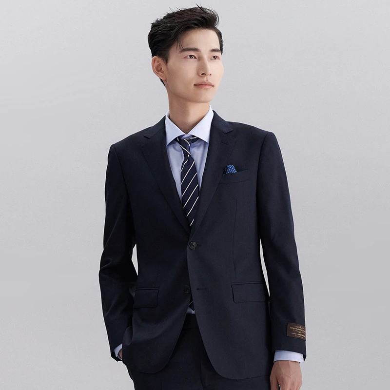 【VBC进口面料-上衣】报喜鸟结婚商务正装绵羊毛西装修身西服男式