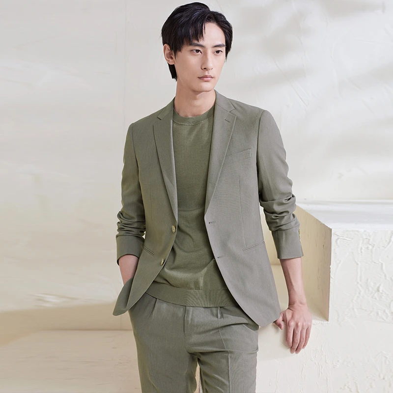 【超轻量功能面料】报喜鸟夏季男士时尚休闲男高能感西服套装
