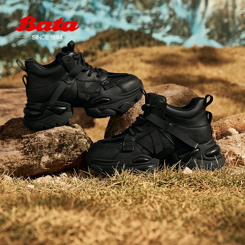 Bata高街老爹鞋女冬季商场新款厚底保暖运动休闲单鞋8301DDM4