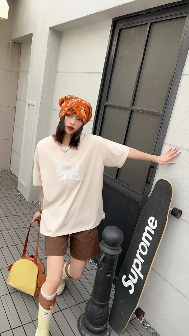 大码女装夏季新款时尚宽松圆领百搭舒适透气卡通短袖女（1078）