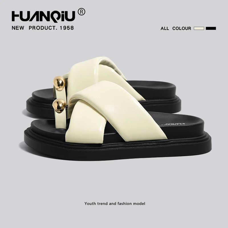 环球厚底拖鞋女夏季外穿2024新款踩屎感沙滩凉鞋网红时尚休闲凉拖