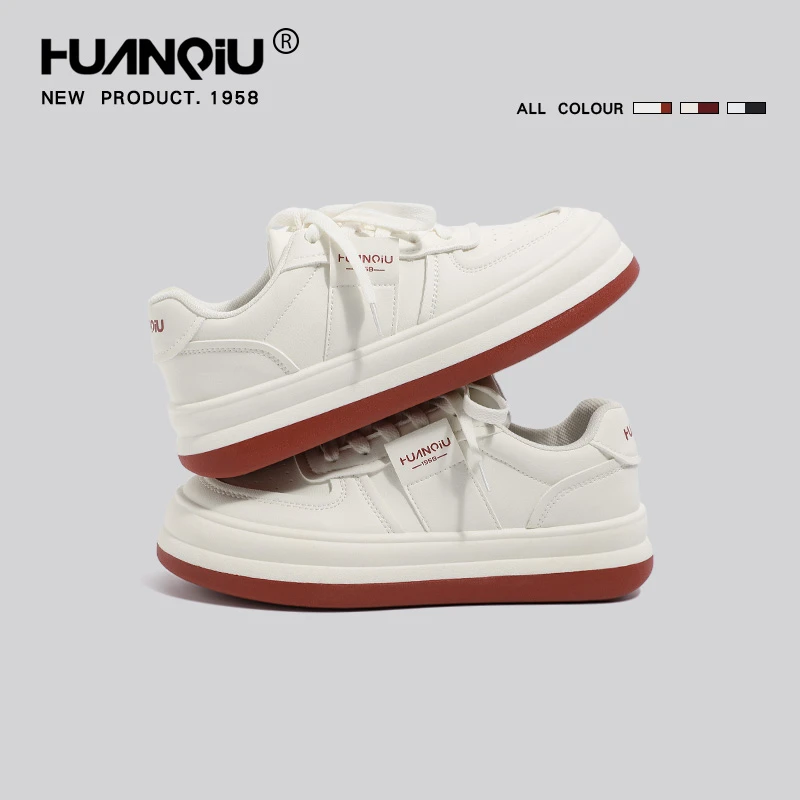 环球红色底小白鞋女2023年新款时尚百搭ins秋季厚底运动休闲板鞋