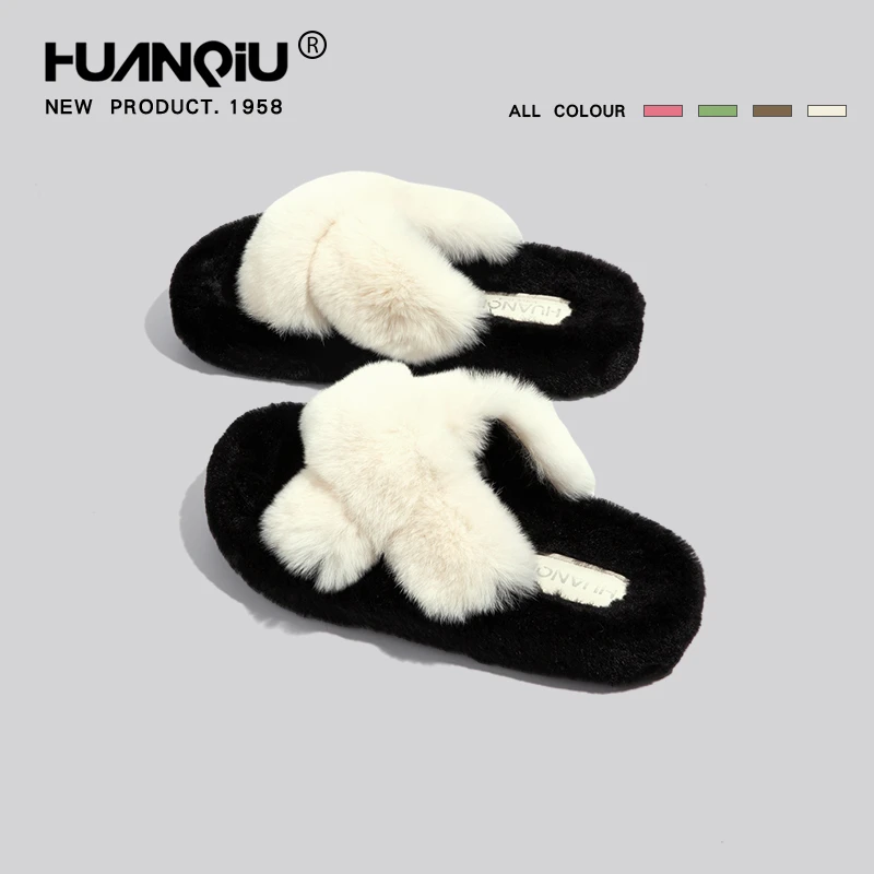 环球毛毛拖鞋女士外穿秋冬季2024新款厚底保暖时尚高级感毛绒拖冬