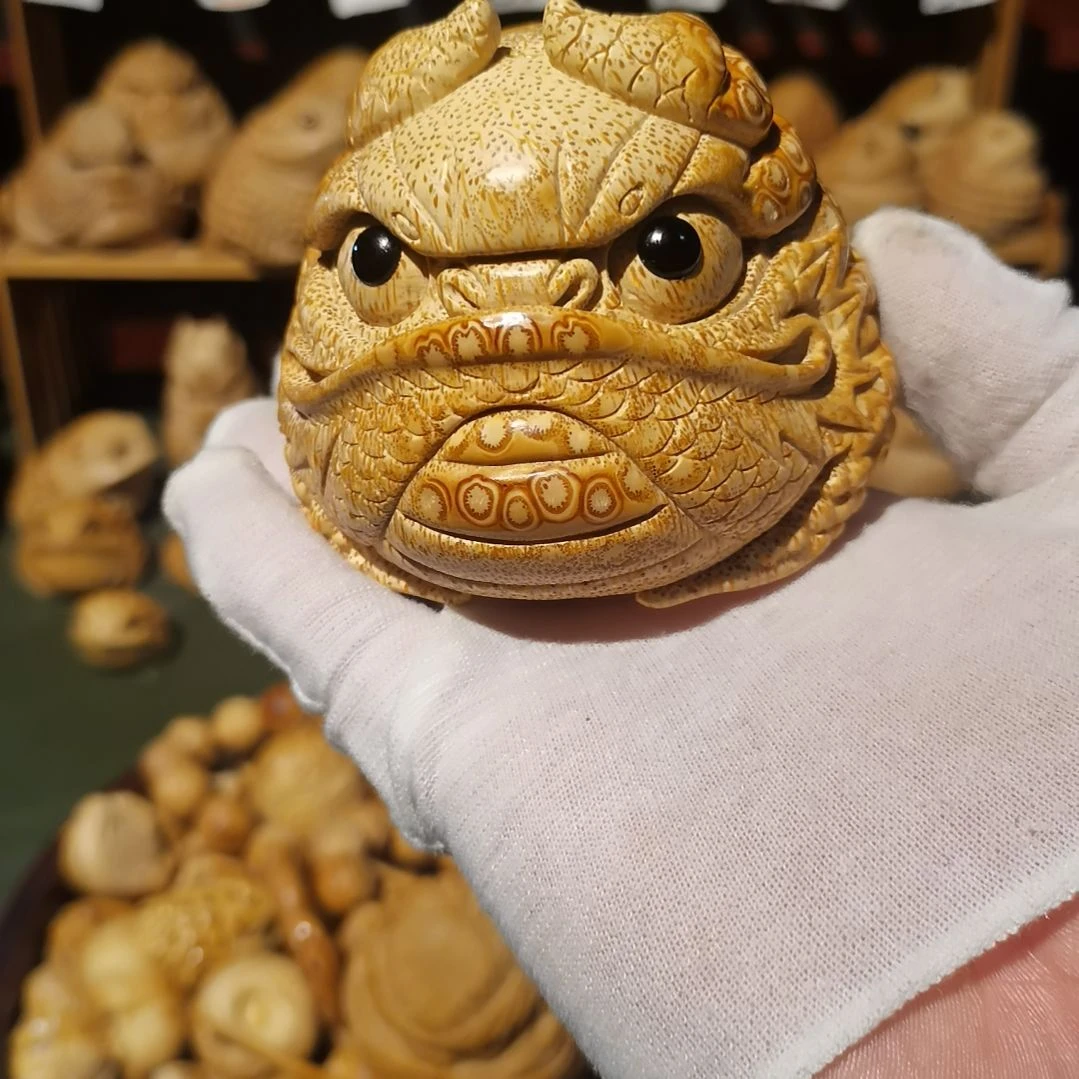 竹竹雕金蟾摆件配饰