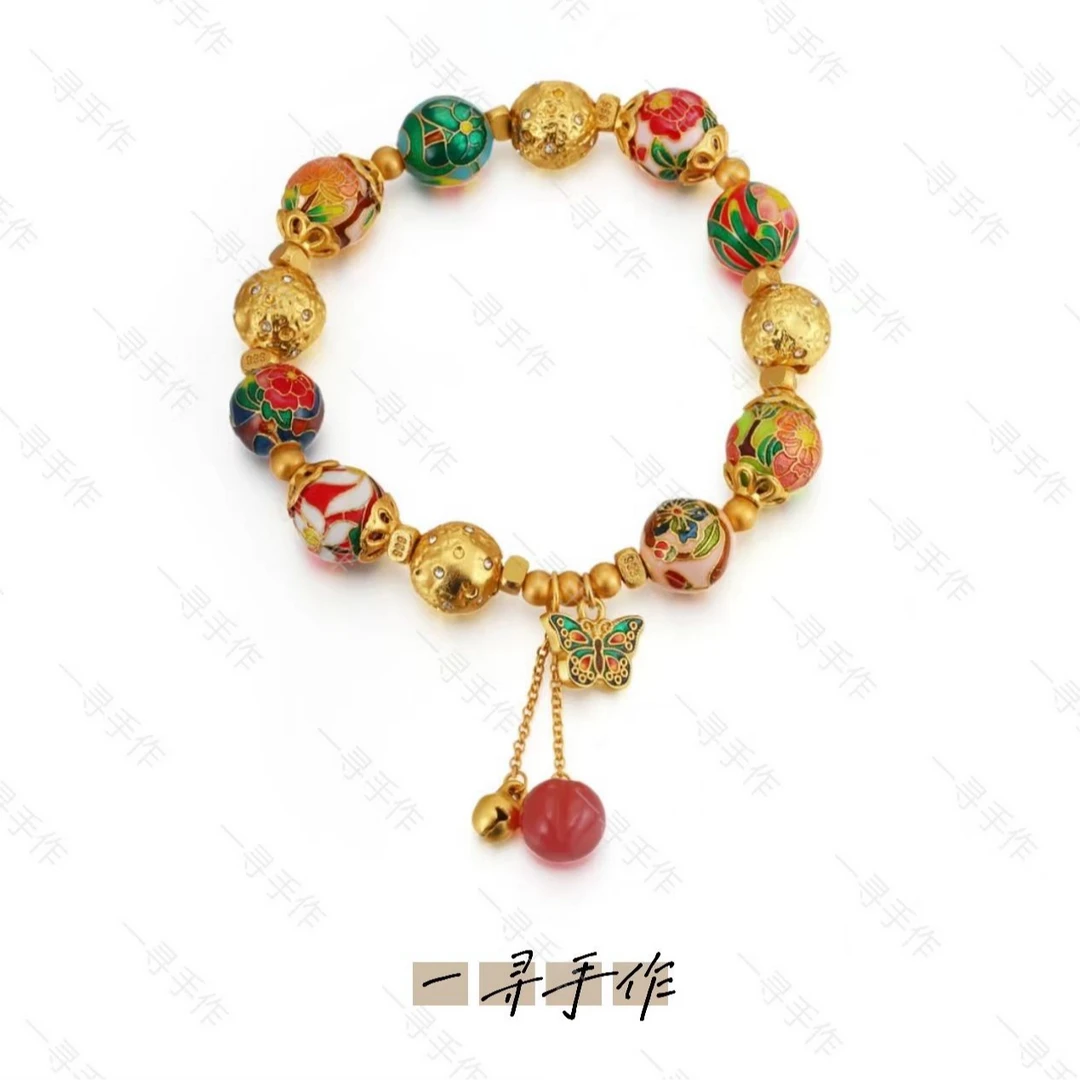 铜合金手链 【一寻手作】新中式国风编绳气质十二花神轻奢精致手链