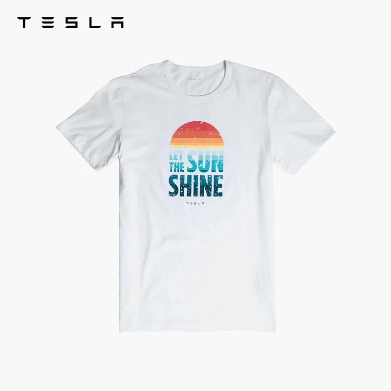 TESLA/特斯拉 男装 Let the Sun Shine 短袖T恤棉绒材质舒适合身