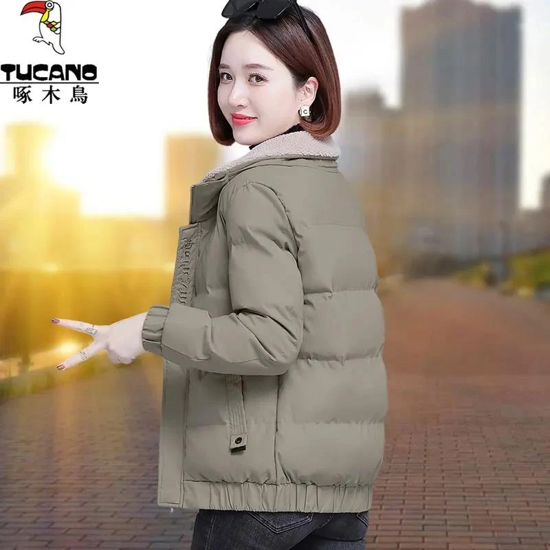 【正品】品牌棉服女装冬款外套2025新款秋冬厚款棉衣中年妈妈棉袄