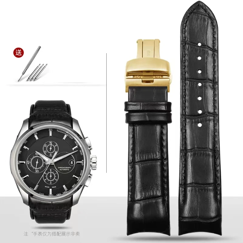 适合天梭库图男T035真皮手表带T035627A弧口T035407A手表T035210A