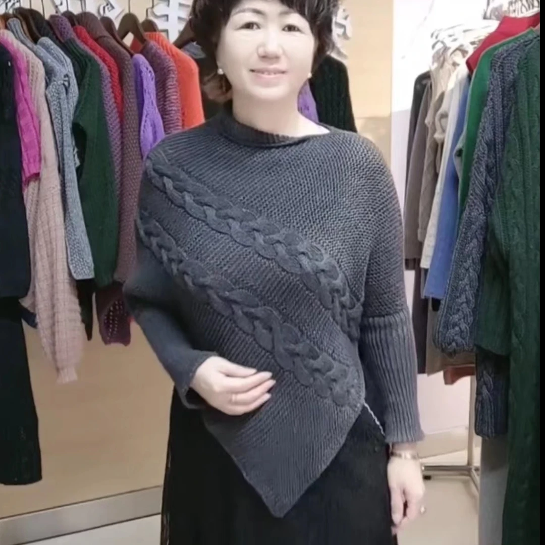 第32款：不等式毛衫棒针编织视频教程