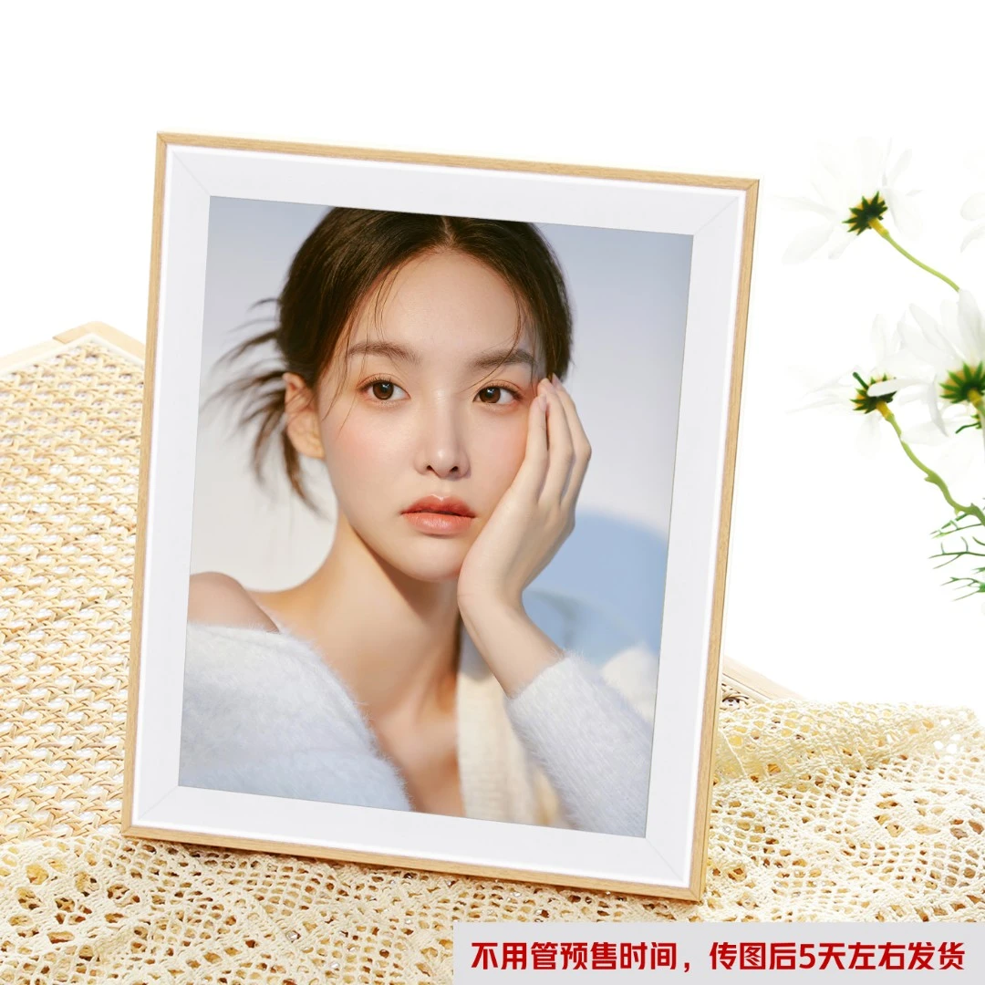 10寸立体照片定制简约相框摆台可爱宝宝照北欧家居原木色影楼情侣