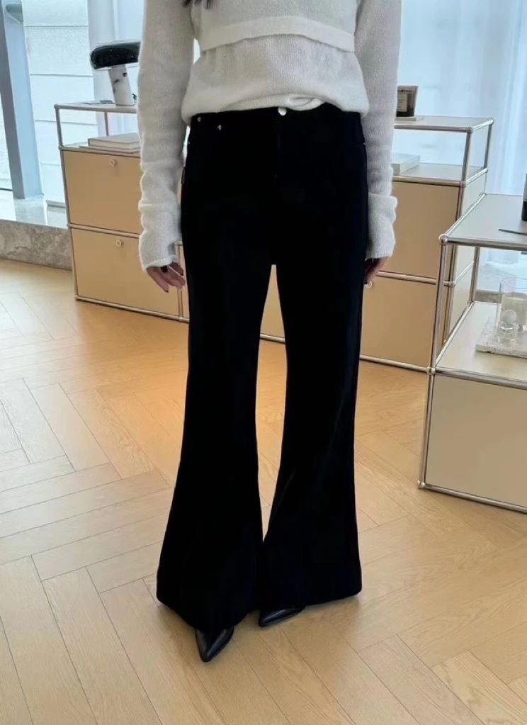 【全妆裤】加绒双色喇叭裤