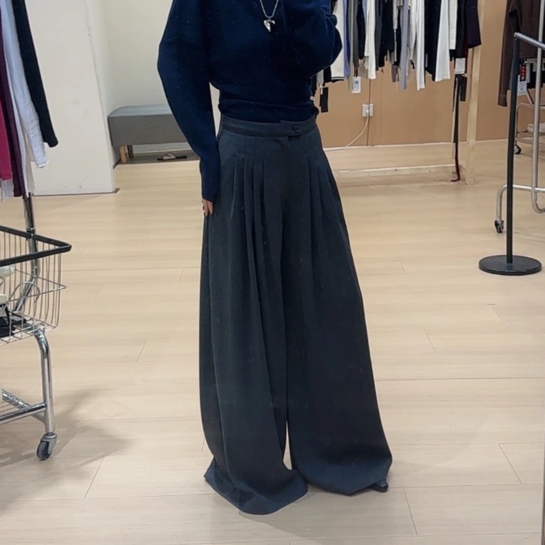 【冬霸王裤】加厚面料大阔腿裤高 这面料起球！