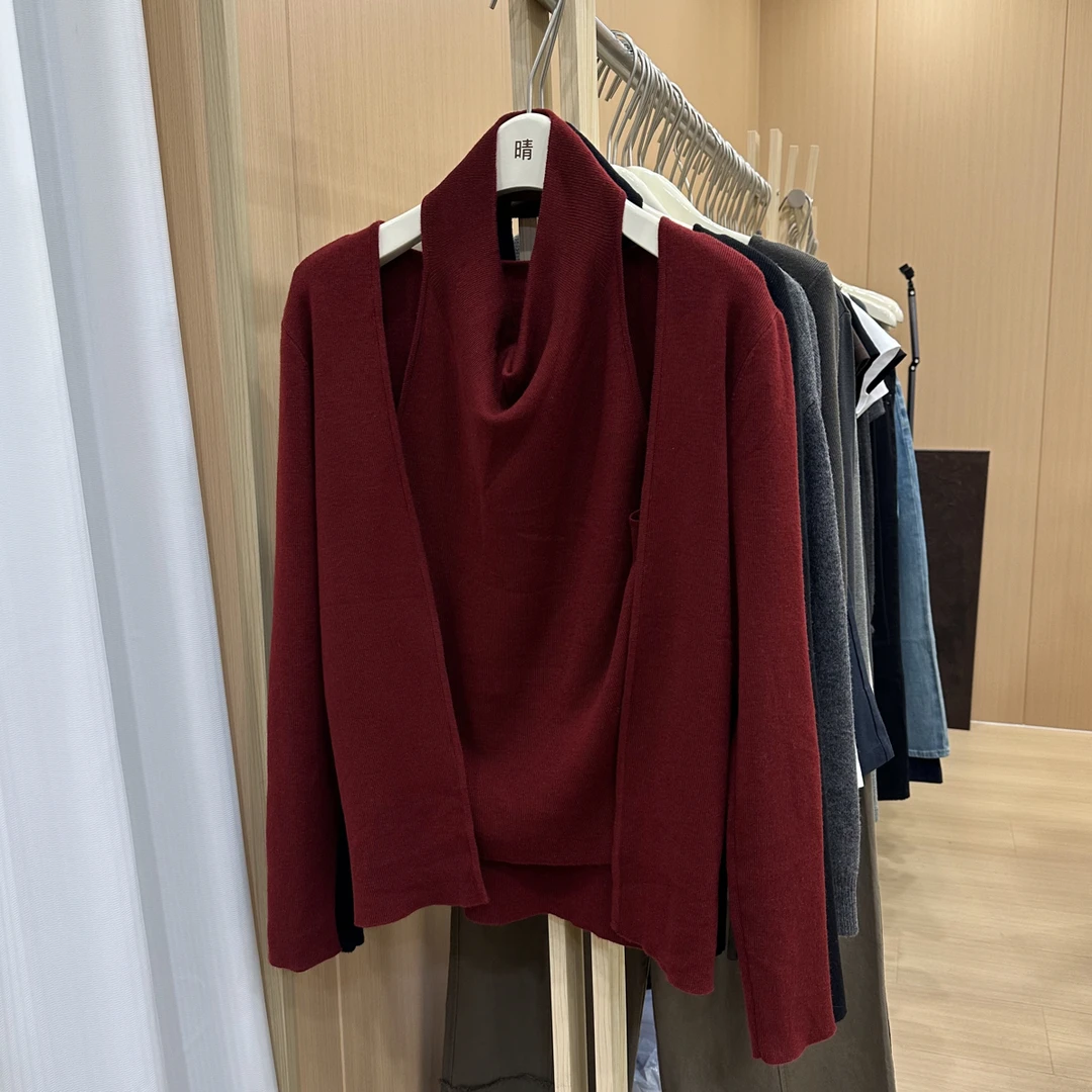 【玫瑰故事】假两件细咩毛挂脖小衫