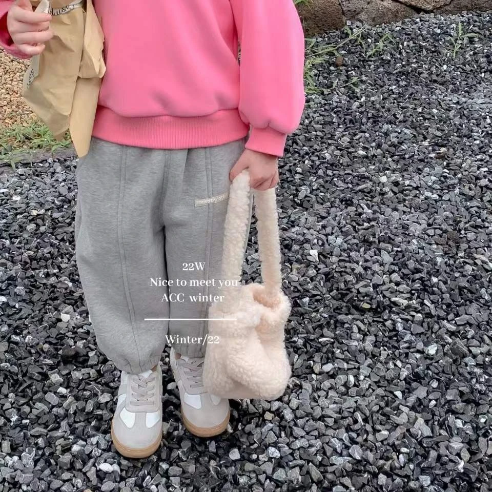 秋冬新款一体绒卫裤
