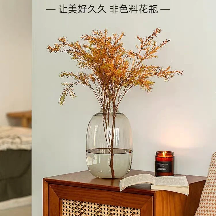 网红爆款大肚花瓶透明玻璃水培吊钟马醉木插花装饰品客厅家居摆件