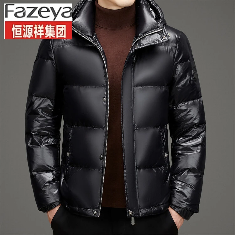恒源祥集团秋冬新款男装羽绒服M8833白鸭绒可拆卸帽时尚都市款