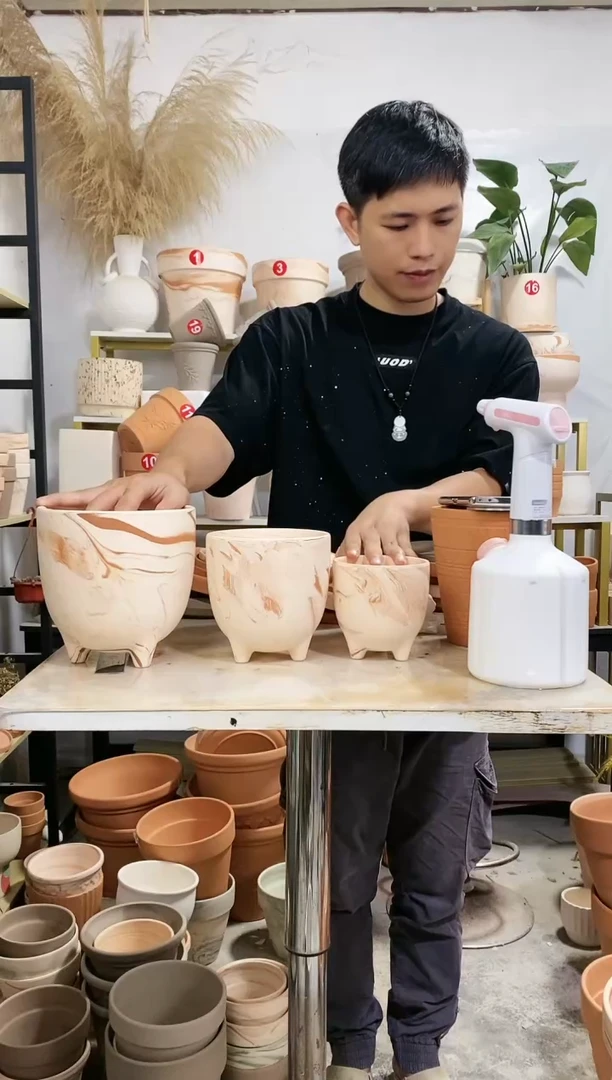 【闪购商品】陶20CM以下11+14+17玛奇朵蛋壳 3盆无托