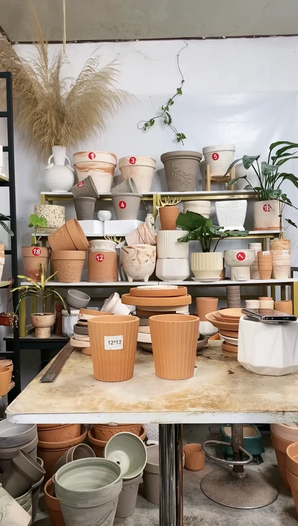 【闪购商品】红陶20CM以下12*13红陶竖纹 2盆无托