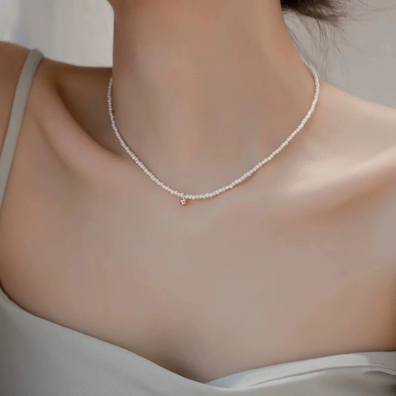 钟楚曦同款天然淡水珍珠项链女气质百搭简约高级感小米珠锁骨链