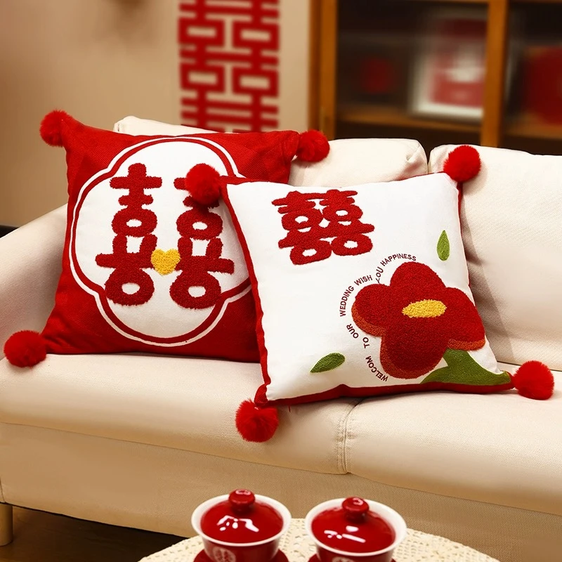 结婚沙发抱枕靠背小清新喜庆玩偶客厅装饰布置婚庆用品