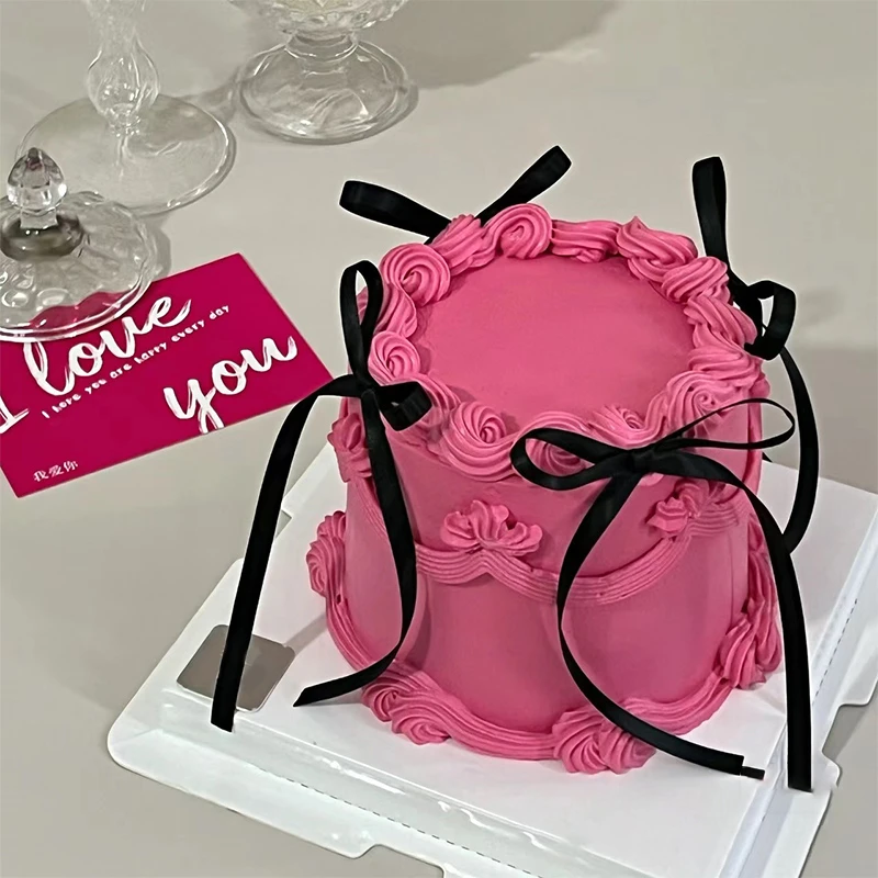 黑粉蛋糕生日蛋糕定制辣妹女生公主抖音附近同城配送上门北京上海