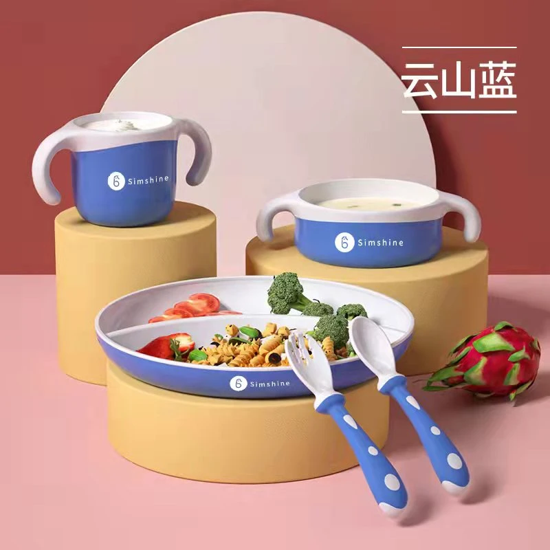 海马爸比定制成长之星独立进食培养套装防烫儿童餐具五件套家用