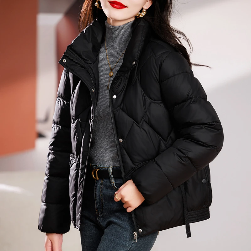 中年妈妈冬装短款棉服女加厚棉衣50岁中老年冬季洋气外套立领棉袄