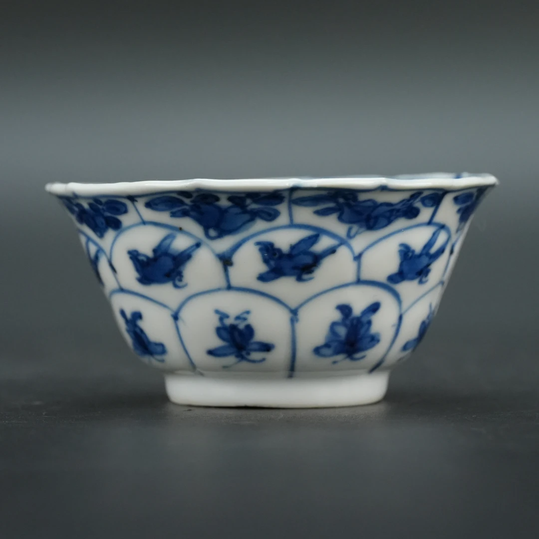 BA230207102-1*【南京文物】清代康熙青花日日见喜杯