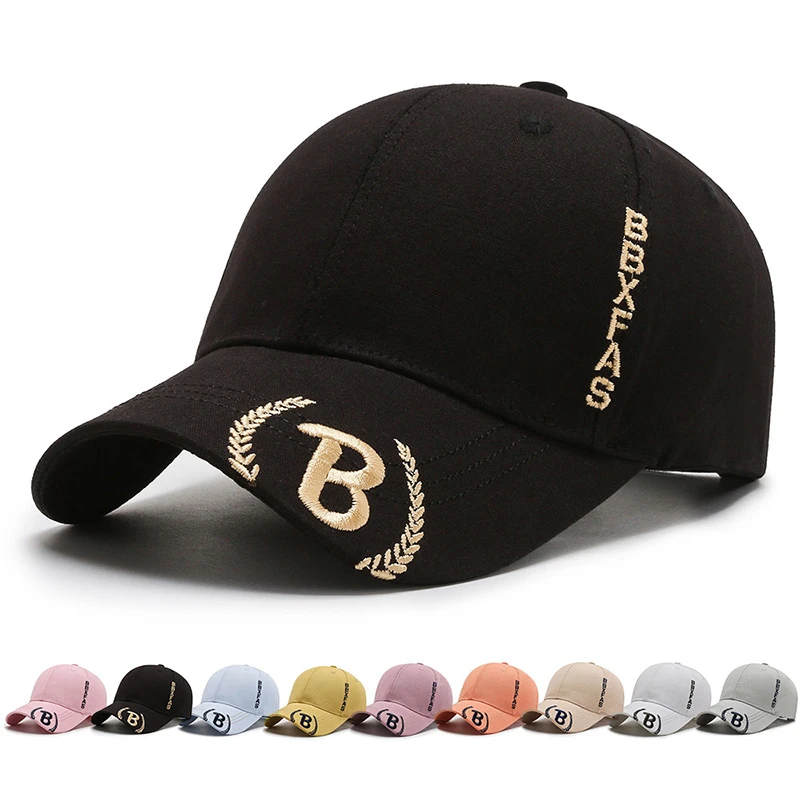 遮阳防晒【沿绣麦穗B】时尚百搭原创设计潮帽硬顶棒球帽