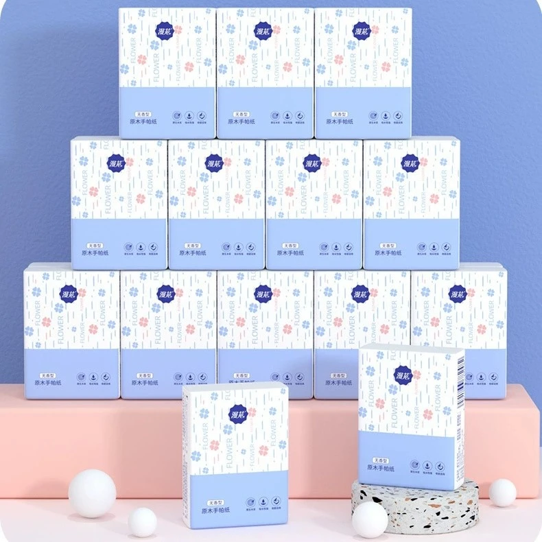 漫花手帕纸手帕亲肤便携面巾纸实惠装小包装餐巾纸原木手帕纸小包