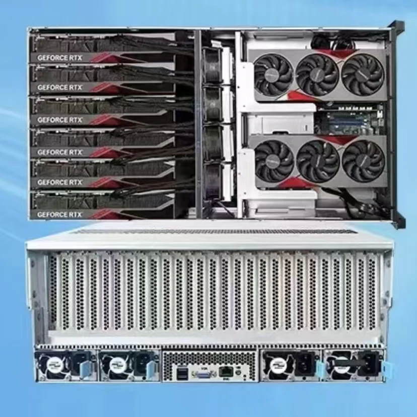 5U6卡 8卡GPU服务器游戏卡涡轮卡4090 A100深度学习AI模型训练