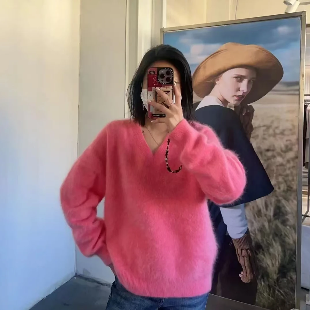 【简慕-直播间专享】拉绒女士V领羊绒衫JHL-23908