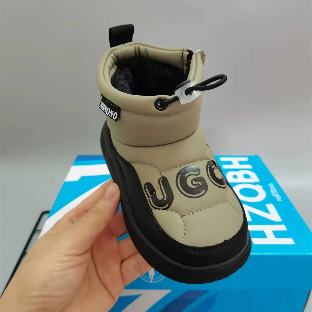 9317货号时尚儿童加绒加厚防滑雪地棉短靴上脚舒服百搭女童冬季