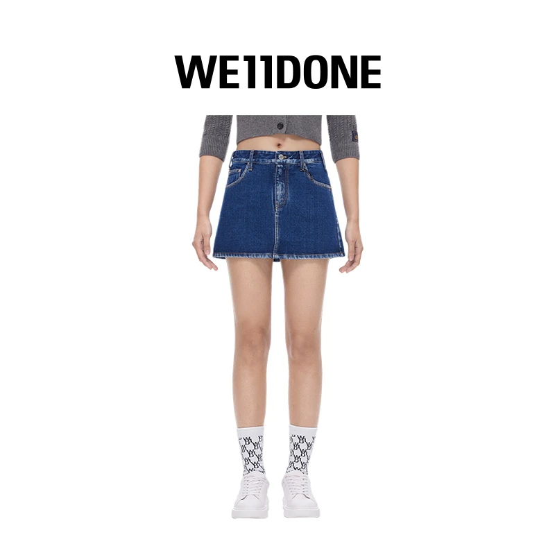 【秋季甄选】WE11DONE女经典水洗休闲低腰迷你牛仔短裙22-372