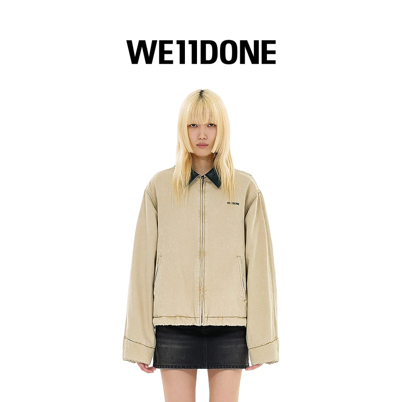 【 肖*同款】WE11DONE宽松牛津布翻领休闲棉衣夹克24-036
