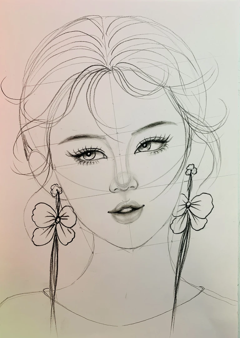 梁老师手绘描摹图画本配美妆头像一张