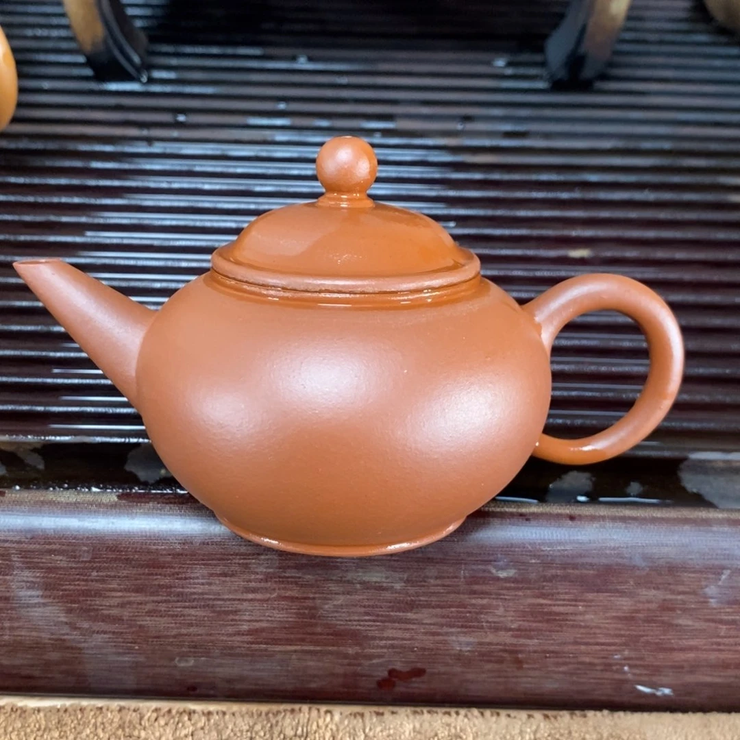 紫砂茶壶高端135cc红泥水平壶