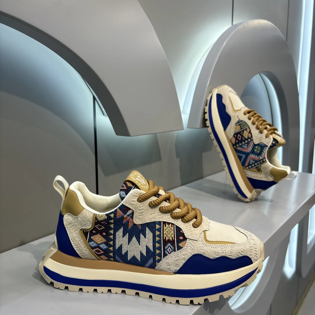 2024秋季新款男鞋潮流时尚印花刺绣运动休闲鞋舒适厚底增高鞋子男