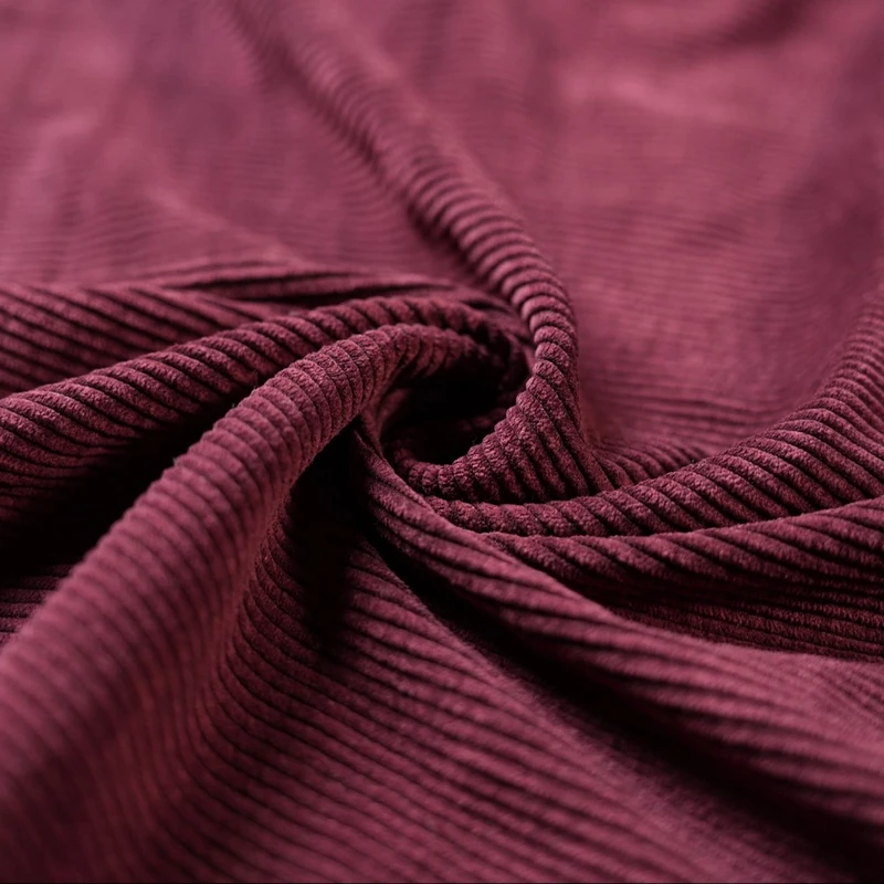 灯芯绒弹力布料棉冬季条纹纯色服装面料保暖阔腿裤外套打底衫面料