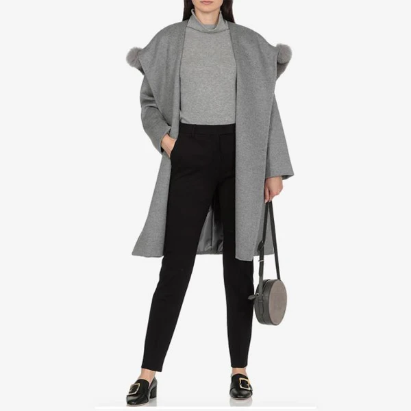 【预售 专柜16000】MaxMara女士秋冬保暖灰色连帽大衣Mango 011
