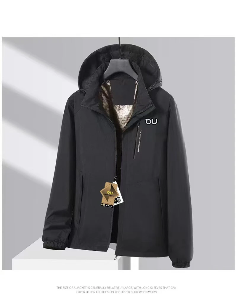 2517秋款加绒户外冲锋连帽夹克