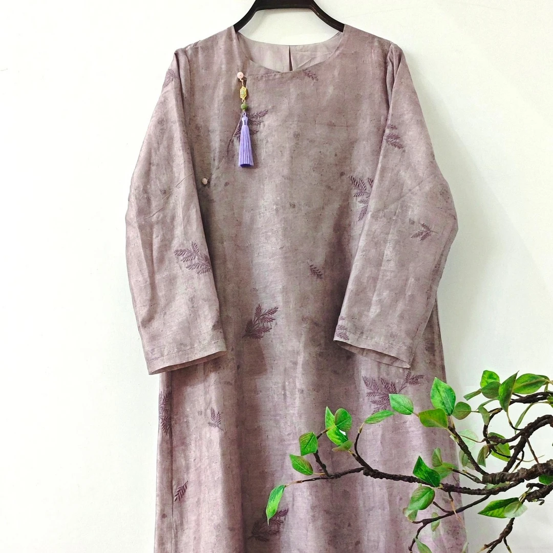 【田园刘娟-服装】疏影斜襟长袍 243098  X