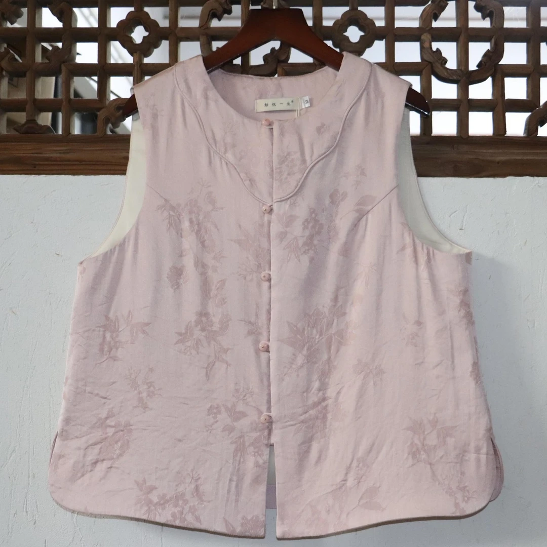 【田园刘娟-服装】袭美圆领如意棉马甲 244151  X