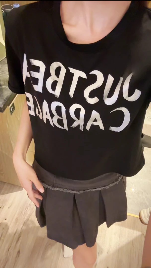 慵懒风圆领短款高腰短袖T恤上衣宽松显瘦时尚百搭