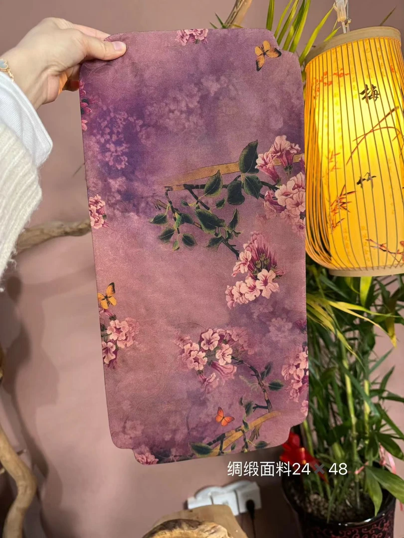 石丹柴烧 绸缎面玉兰花卉24*48茶席001
