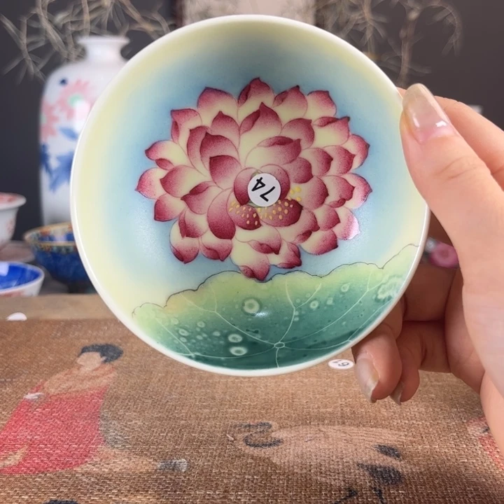 摆件景德镇陶瓷茶杯多人